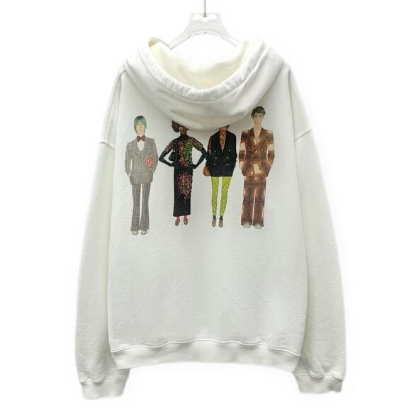 Gucci White Exquisite Logo Printed Hooded Sweatshirt XL Long-Sleeve Made In Ital - Picture 2 of 8